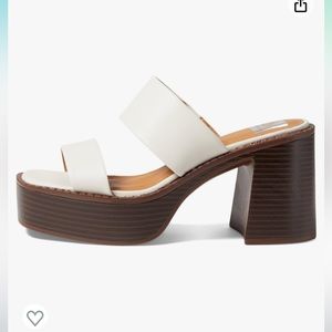 DV by Dolce Vita White and Brown Platform Sandals